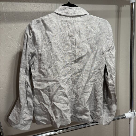 Eileen Fisher Blazer Light Gray Linen glitter Button Casual – Women’s M NWOT - Picture 5 of 12